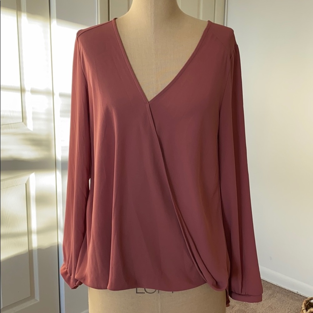 LUSH faux wrap blouse